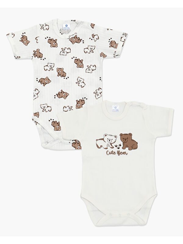 Luggi Baby Bisiklet Yaka Erkek Bebek Çıtçıtlı Body 2'li