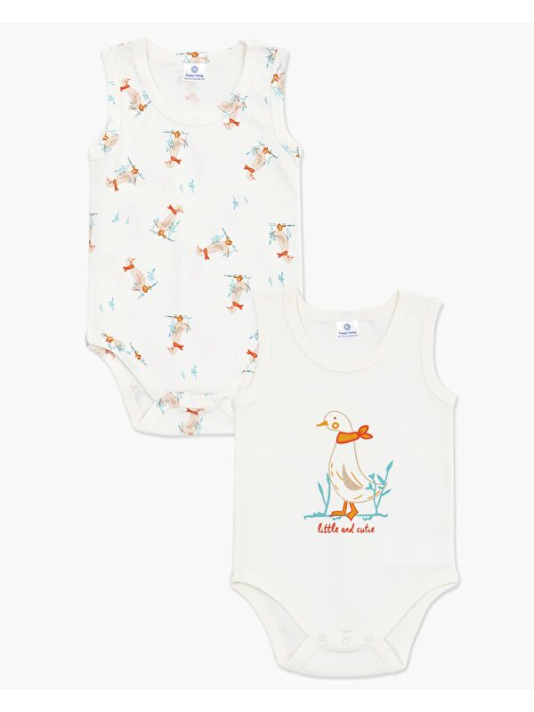 Luggi Baby Bisiklet Yaka Kız Bebek Atlet Çıtçıtlı Body 2'li