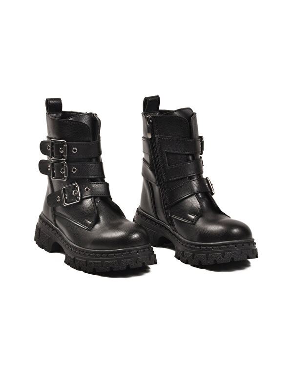 Siyah İçi Polarlı Kaymaz Kız Çocuk Bot Caneda F - Görsel 4