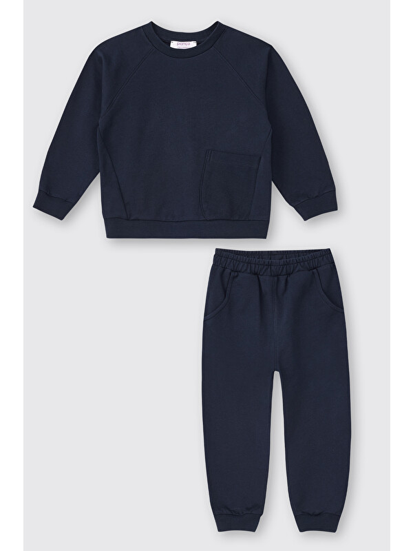 Panço Erkek Bebek Reglan Kollu Lacivert Takım