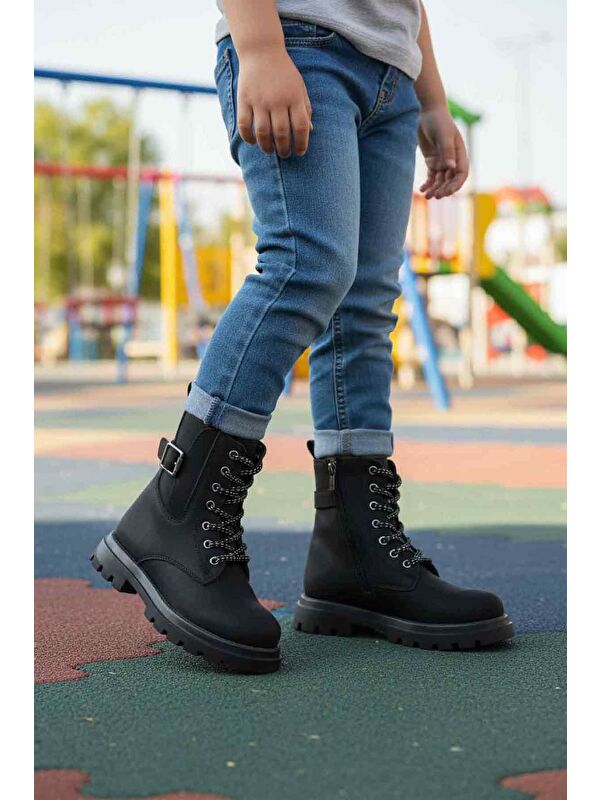 Siyah İçi Polarlı Kaymaz Kız Çocuk Bot Aleda F - Görsel 4