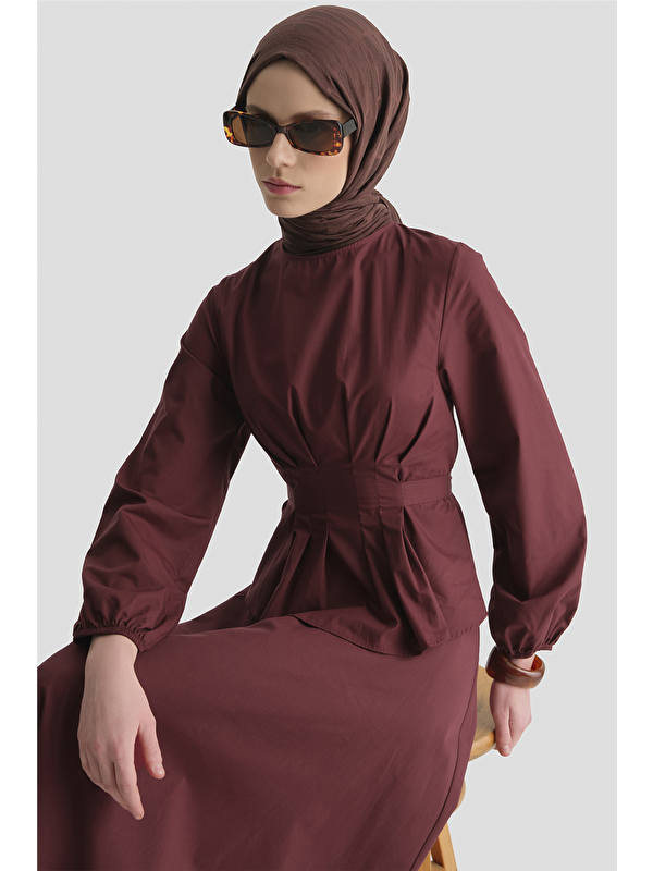 ARMİNE Bağlama Detaylı Takım Bordo