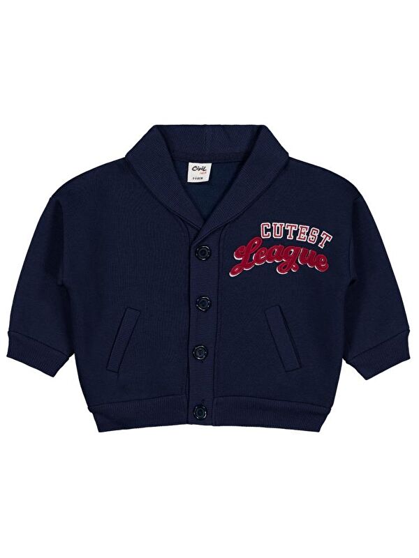 Civil Baby Yazı Nakışlı 6-18 Ay Hırka - Lacivert 18-24 Ay