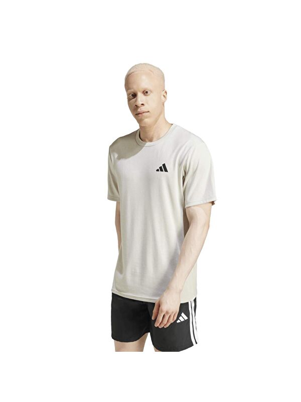 Adidas Traing Essentials Fr Nov Erkek Bej Yuvarlak Yaka Spor Tişört