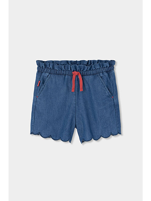 Boboli Beli Lastikli Denim Şort 2-6 Yaş Mavi
