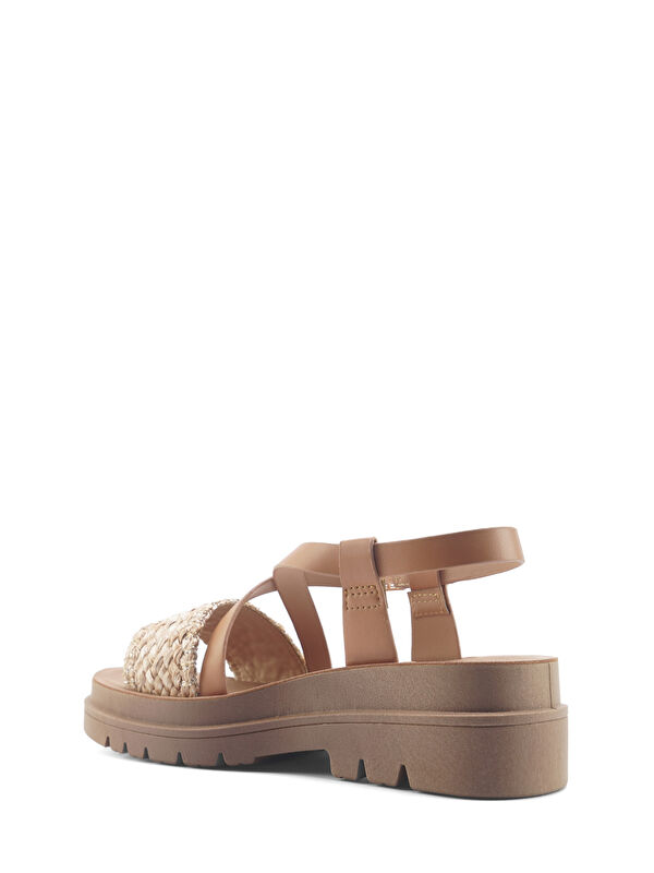 325607.Z 5FX Taba Kadın Kalın Taban Sandalet - Görsel 4