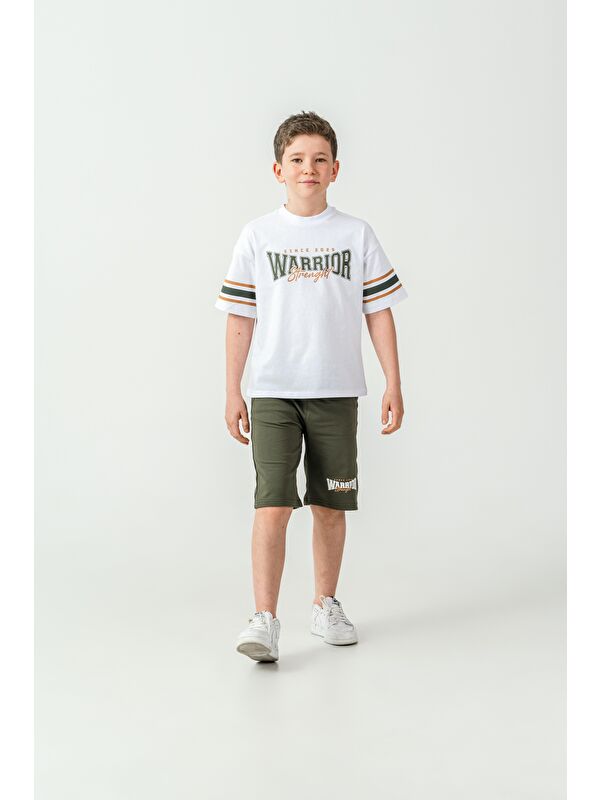 Mışıl Kids Warrior Strenght Baskılı Erkek Çocuk Şort - Tişört Takımı