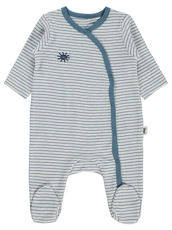 Civil Baby Çizgili 1-9 Ay Tulum - Ekru