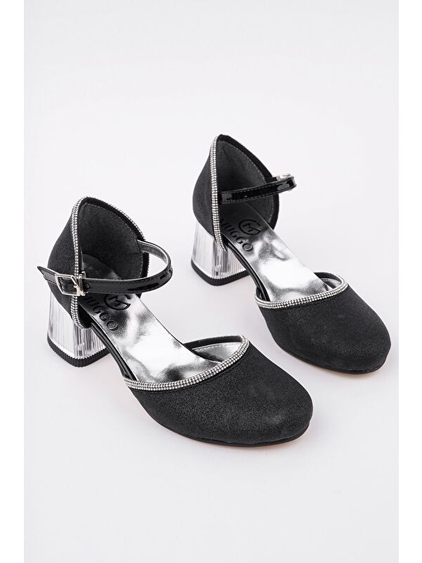 ELSE Bilekten Bağlamalı Simli Kız Çocuk Kısa Topuklu Ayakkabı - Görsel 2