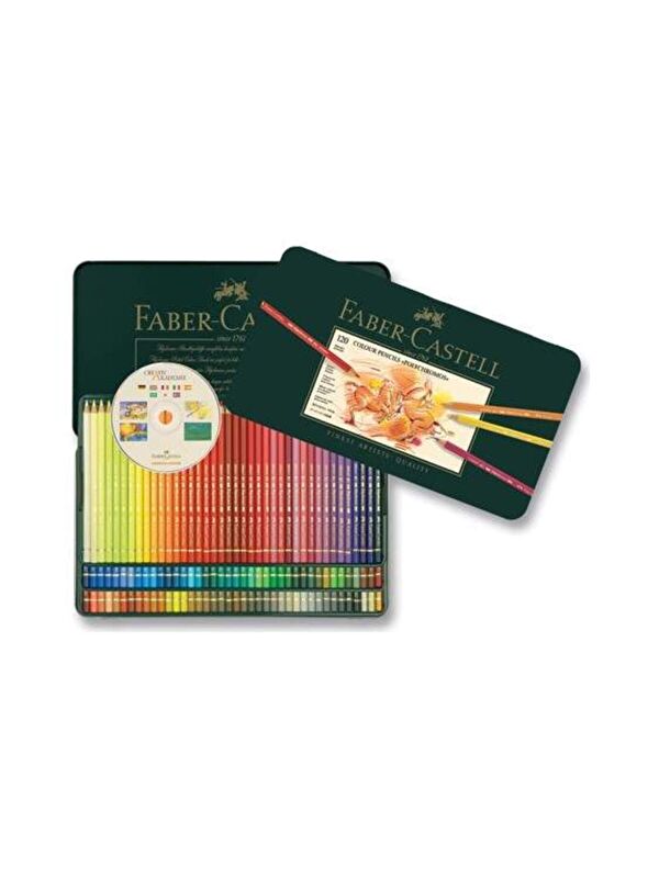 Faber-Castell Polychromos Boya Kalemi 120’li, Yüksek Pigmentli, Kalıcı ve Canlı Renkler, Suya Dayanıklı