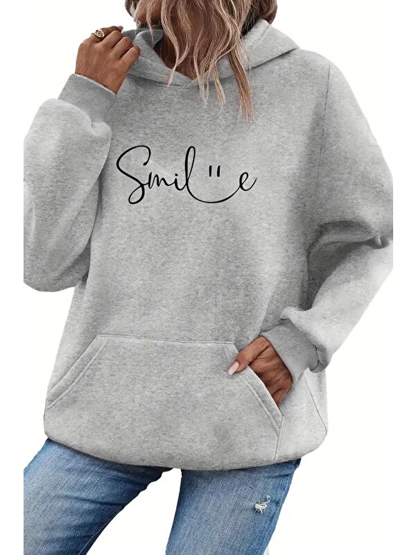 Oksit Ön Yazı Baskılı İçi Pamuklu Unisex Sweatshirt