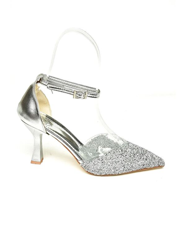 U6146334 Gümüş Kadın Topuklu Ayakkabı - Görsel 2