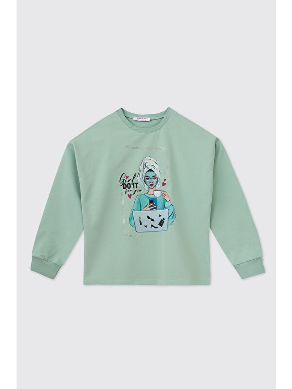 Panço Kız Çocuk Mint Sweatshirt