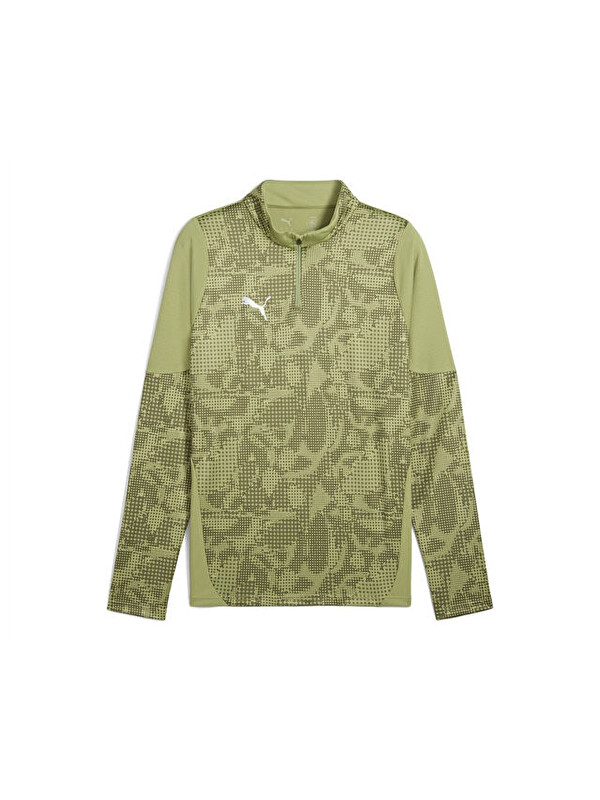 Puma Teamcup Training 1/4 Zip Top Erkek Futbol Antrenman Uzun Kollu Tişört 65916440 Yeşil