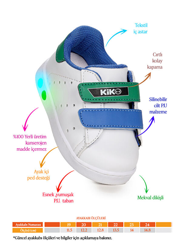 Royzo Cırtlı Işıklı Kız Çocuk Spor Ayakkabı - Görsel 3