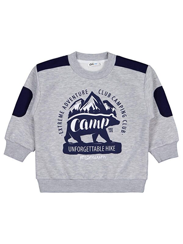 Civil Boys Camp Baskılı 2-5 Yaş Sweatshirt - Gri 5-6 Yaş