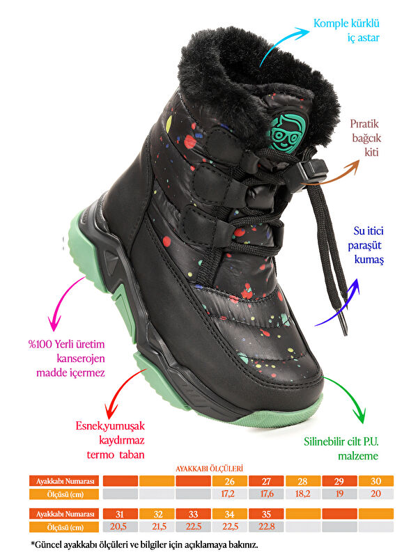 Bambu Bağcıklı Kız Çocuk Kar Botu - Görsel 3