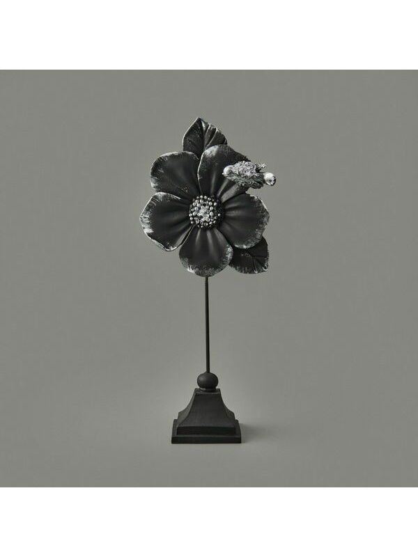 Evidea Deco Fiore Dekor - Siyah / Gümüş - 32 cm