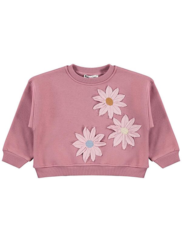 Civil Girls Papatya Nakışlı 2-5 Yaş Sweatshirt - Pembe 2-3 Yaş