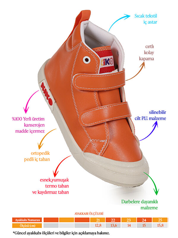 Kiko Kids Mavi Kiko Kids Garf Günlük Cırtlı Erkek Bebek Bot Ayakkabı