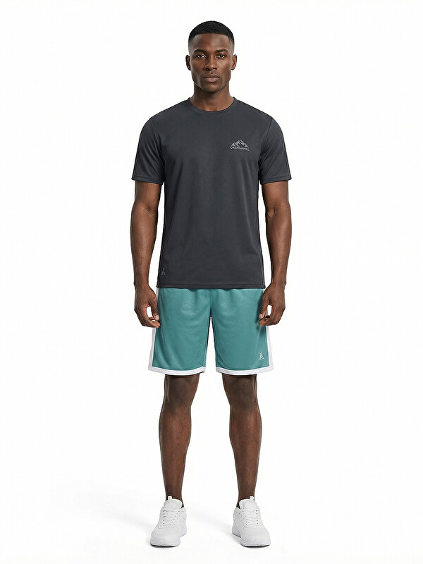 ORENDAHİLL ORENDAHILL Erkek Spor Şort Hızlı Kuruyan Esnek Regular Fit Gym Cepli Yan Çizgi Detaylı Activewear