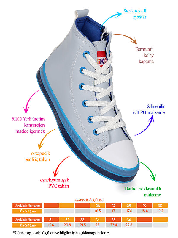 Pant Günlük Bağcıklı Fermuarlı Erkek Çocuk Spor Ayakkabı - Görsel 3