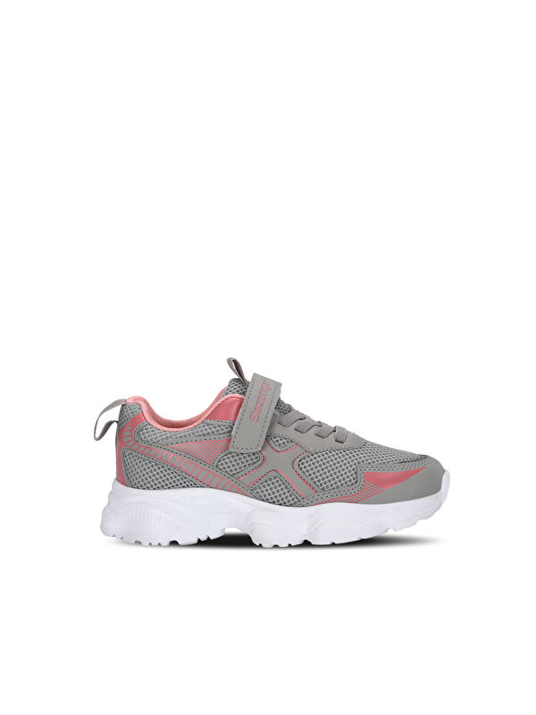 SLAZENGER FAST TRACK I Kız Çocuk Cırt Cırtlı Gri / Pembe Günlük Spor Ayakkabısı