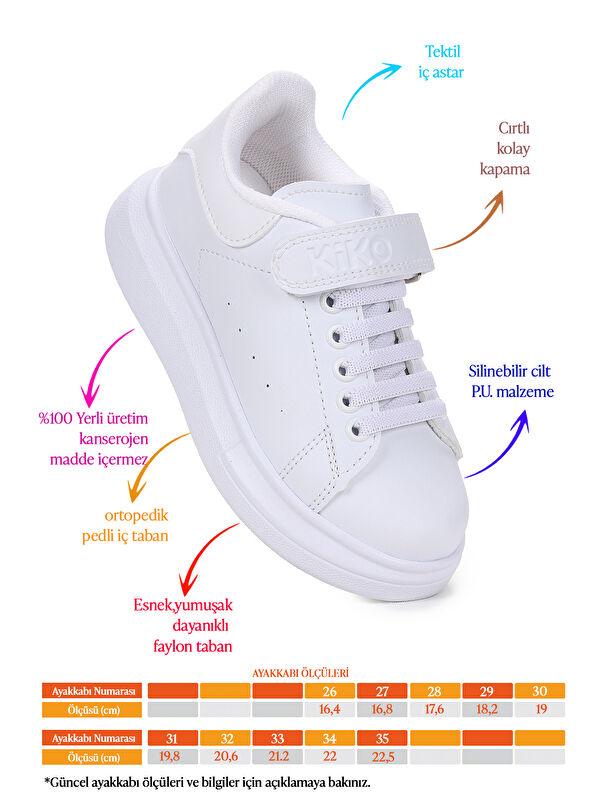 Tinsa Günlük Cırtlı Kız Çocuk Spor Ayakkabı - Görsel 3