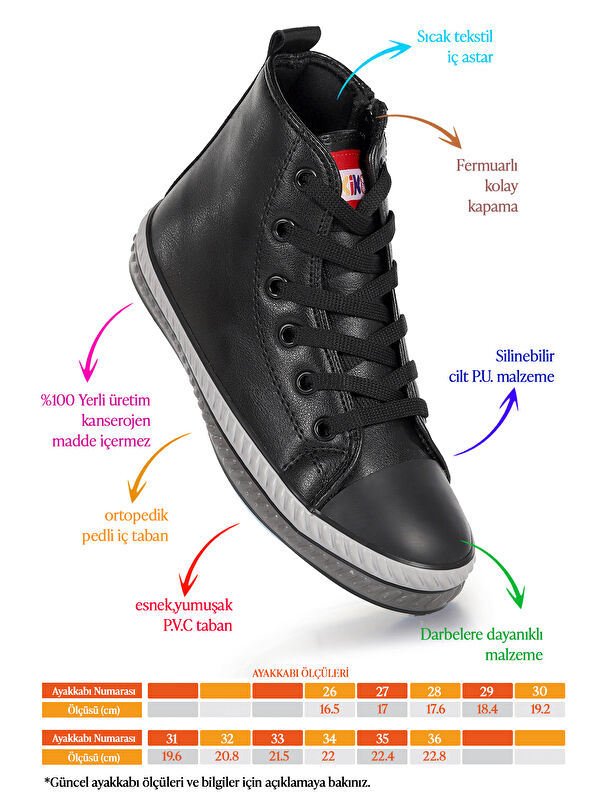 Pant Günlük Bağcıklı Fermuarlı Erkek Çocuk Spor Ayakkabı - Görsel 3