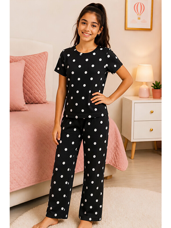 Modanino Kız Çocuk Pamuklu Milan Kumaş Pijama Takımı 7-16 Yaş 12699HC
