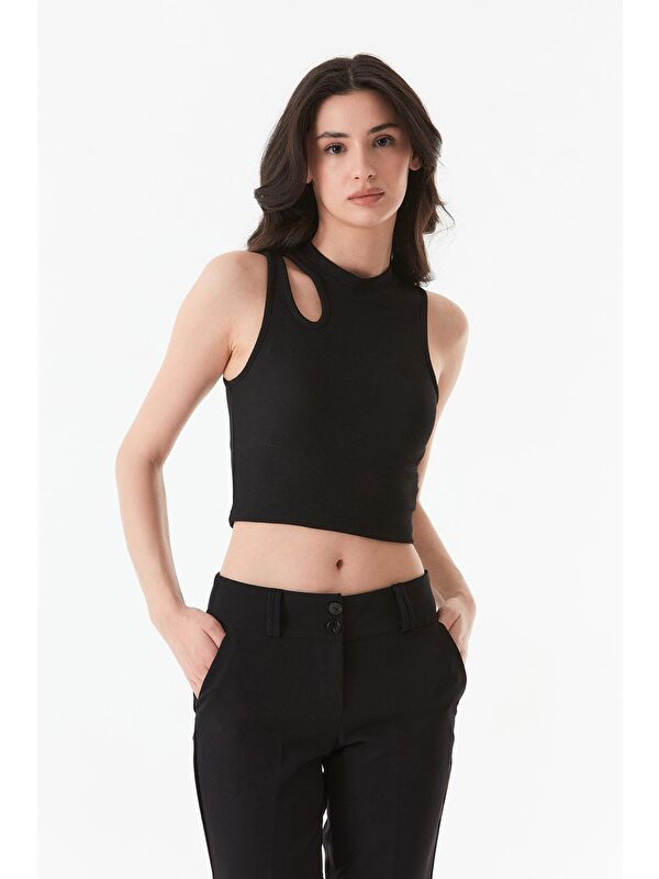 Fullamoda Fitilli Omzu Pencereli Crop Body