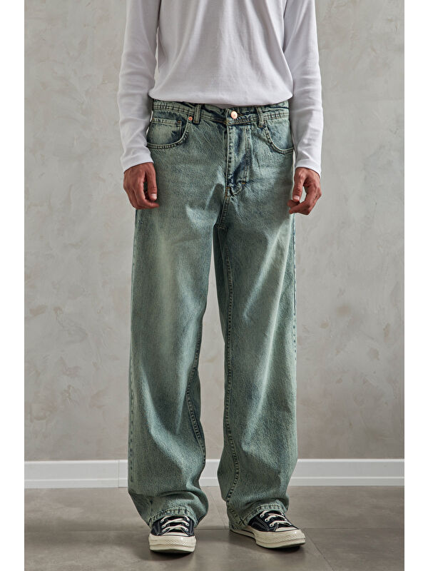 HYMAN Erkek Ekstra Baggy Jean Pantolon
