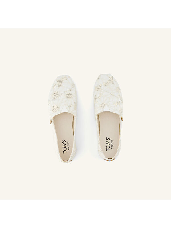 Toms Beyaz Toms Espadril Alpargata Kadın 10021888 10021932 Classic Oversized Floral Eyelet