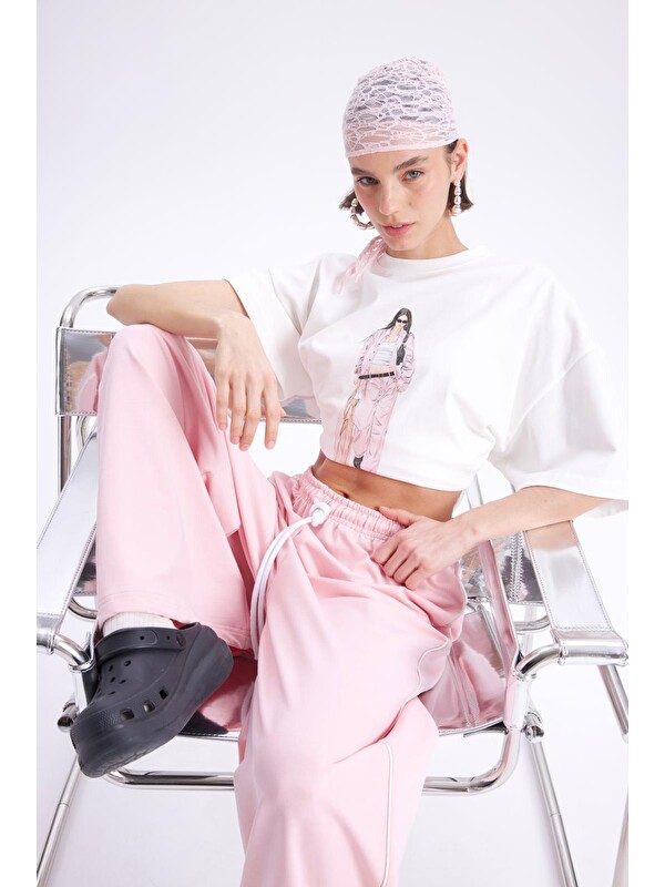 Mai Collection Arles Pembe T-Shirt Eşofman Takım