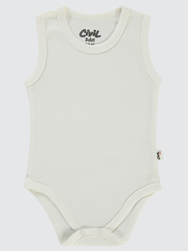 Civil Baby Bebek 3'lü Çıtçıtlı Badi 3-9 Ay Beyaz