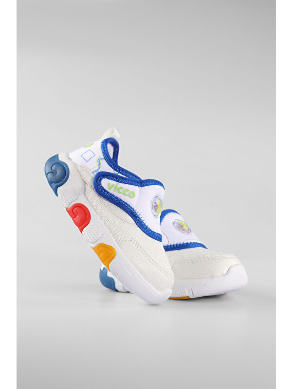 Sort Işıklı Erkek Bebek Beyaz/Saks Mavi Spor Ayakkabı - Görsel 3