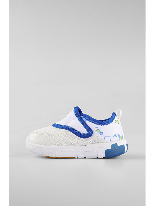 Sort Işıklı Erkek Bebek Beyaz/Saks Mavi Spor Ayakkabı - Görsel 4