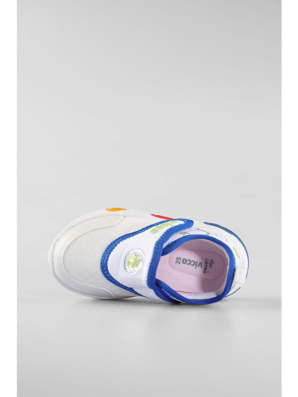 Sort Işıklı Erkek Bebek Beyaz/Saks Mavi Spor Ayakkabı - Görsel 7