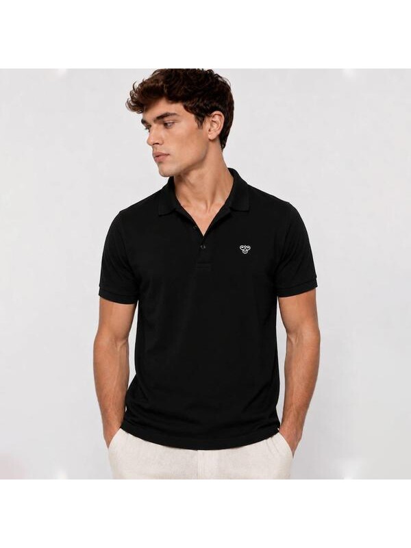 Hummel Trona Erkek Siyah Polo Yaka Tişört