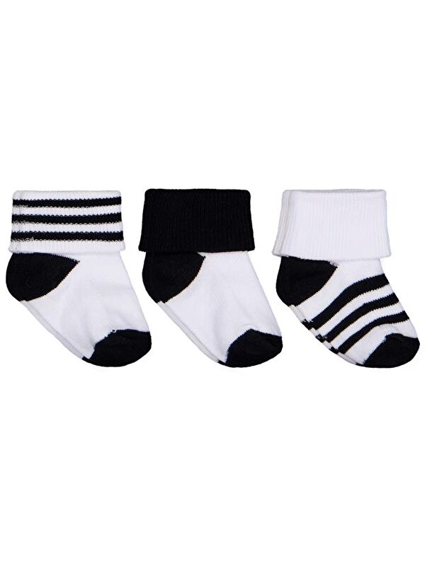 Civil Baby Siyah-Beyaz Asetat 0-24 Ay Çorap Setleri - Standart Standart