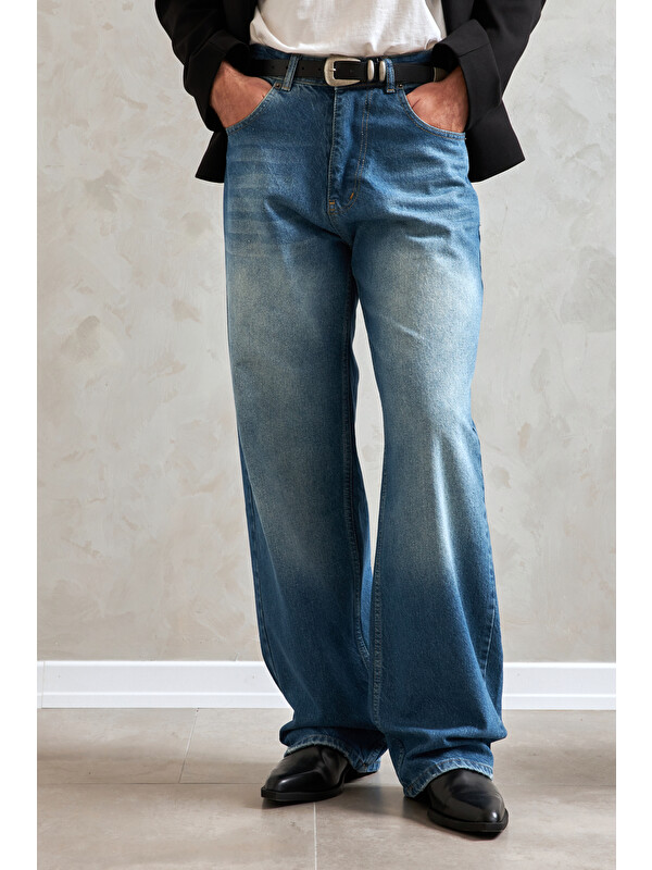 HYMAN Erkek Ekstra Baggy Jean Pantolon