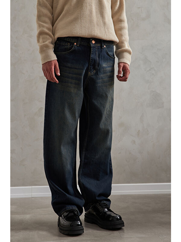 HYMAN Erkek Ekstra Baggy Jean Pantolon