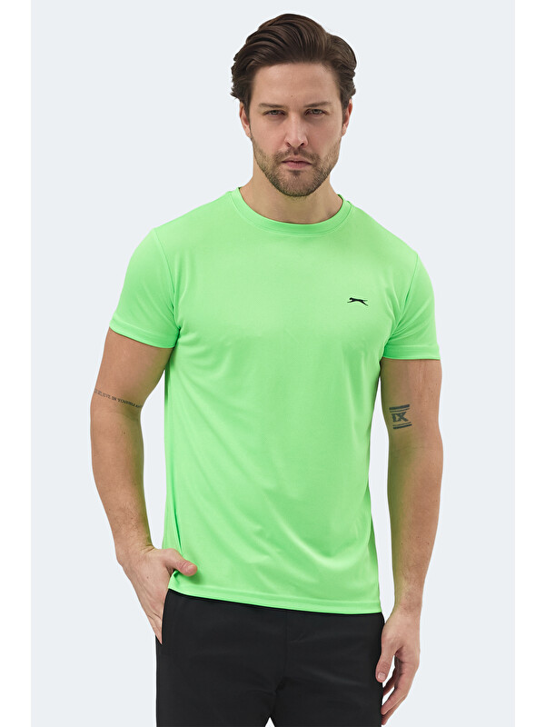 SLAZENGER REPUBLIC Erkek Neon Yeşil Tişört