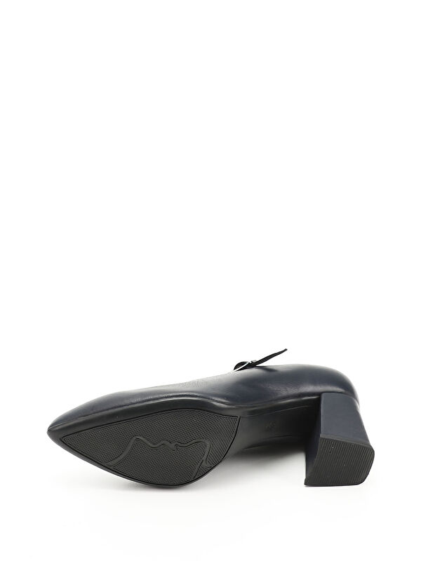 Kadın AÇIK LACİVERT Sivri Burun Topuklu Hakiki Deri Ayakkabı - Görsel 5