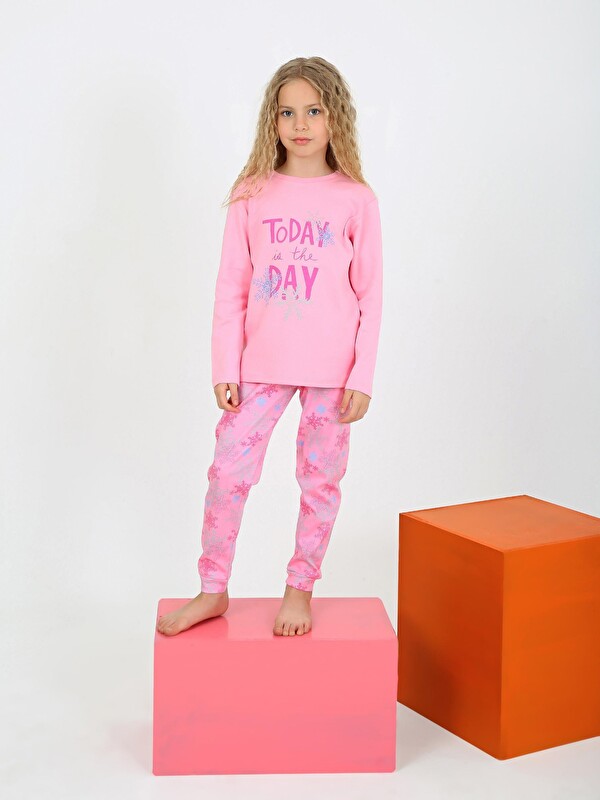 Vitmo Kız Çocuk Uzun Kollu %100 Pamuklu Pijama Takımı Today