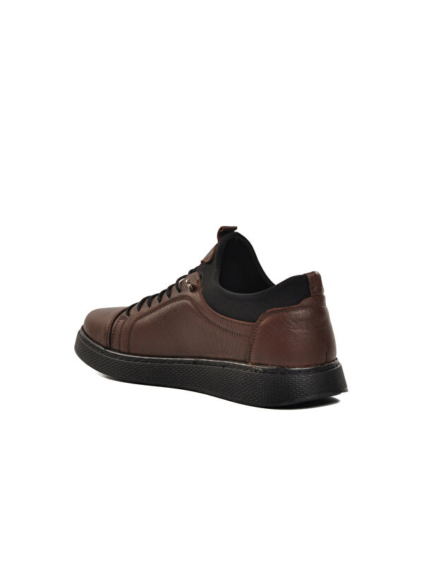 Kahve Hakiki Deri Erkek Casual Ayakkabı 818 - Görsel 5