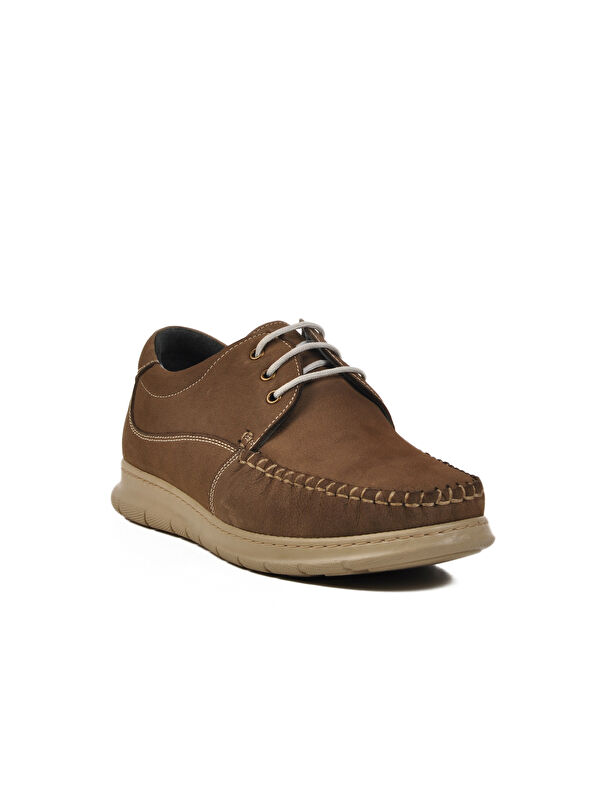 Gri Nubuk Hakiki Deri Erkek Casual Ayakkabı 126 M - Görsel 4