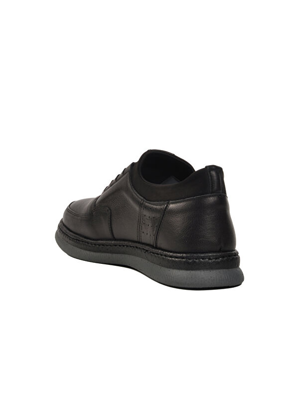 Siyah Hakiki Deri Erkek Casual Ayakkabı 403 M - Görsel 5