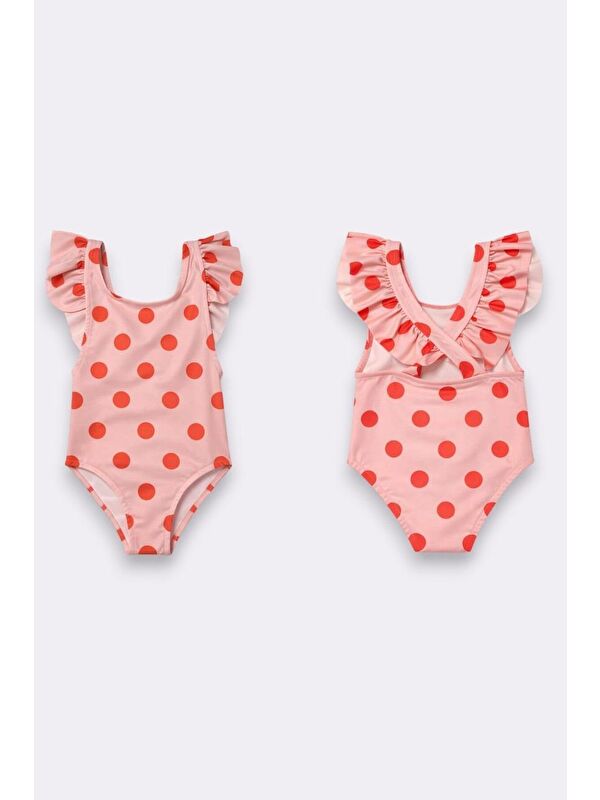 My Kids Wear Kız Çocuk Fırfır Detaylı Tasarım Çapraz Askılı Mayo 12725