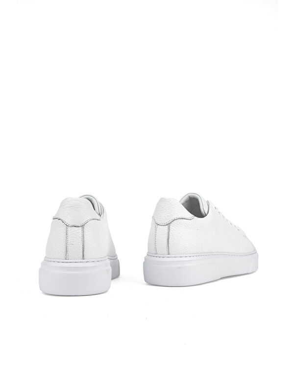 Erkek Hakiki Deri Sneaker 151423Z511 Beyaz - Görsel 4